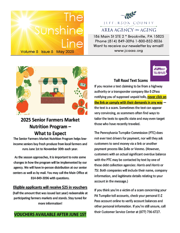Sunshine Line May 2025