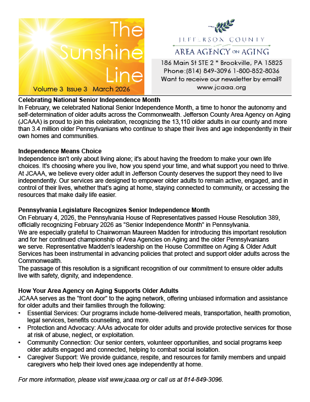 Sunshine Line March 2026